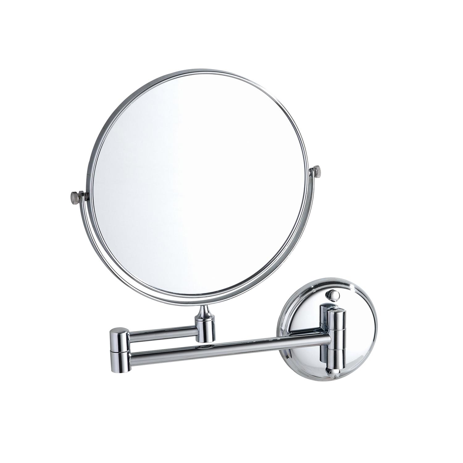 Stainless steel wall mounted circular magnifying mirror